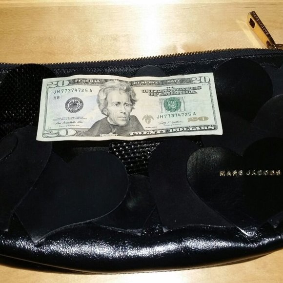 Marc Jacobs Black Leather Love Clutch Handbag - Picture 5 of 9